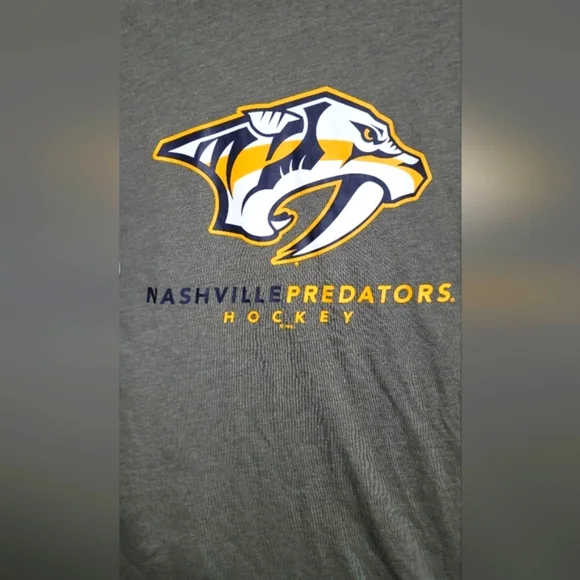 Nashville Predators NHL Shirt Men Medium Gray Blue Long Sleeve Hockey‎ Logo - Picture 2 of 6